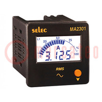 Ammeter; digital,mounting; I AC: 0÷5kA; True RMS; on panel; LCD