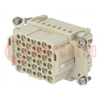 Connector: HDC; contact insert; female; DDD; PIN: 42; 42+PE; crimped
