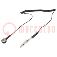 Connection cable; ESD,coiled; Features: resistor 1MΩ; black; 1.8m