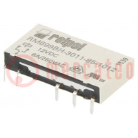 Relay: electromagnetic; SPDT; Ucoil: 12VDC; 6A; 6A/250VAC; 6A/24VDC