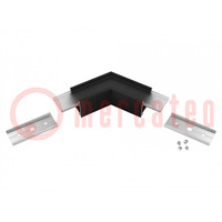 Connector 120°; black; aluminium,polycarbonate; LINEA20