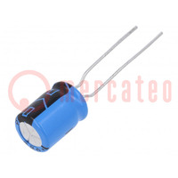 Condensatore: elettrolitico; THT; 100uF; 50VDC; ±20%; 10000h