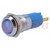 Indicator: LED; recessed; blue; 230VAC; Ø14.2mm; IP67; metal
