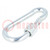 Carabiner; steel; for rope; L: 40mm; zinc; 4mm; with protection