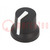 Knop; met wijzer; rubber,plastic; Øosi: 6mm; Ø16,8x14,5mm; zwart