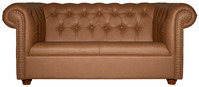 2-Sitzer Sofa Chesterfield inkl. Füßen; 167x97x72.5 cm (BxTxH); Sitz cognac,