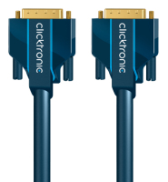 ClickTronic 7.5m DVI-D Connection cable DVI 7,5 m Azul