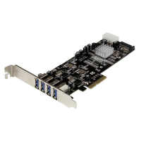 StarTech.com 4-poorts PCI Express (PCIe) SuperSpeed USB 3.0 kaartadapter met 2 speciale 5 Gbps kanalen UASP SATA/LP4-voeding
