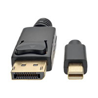 Tripp Lite P583-003-BK Mini DisplayPort-zu-DisplayPort-Adapterkabel, 4K 60 Hz (Stecker/Stecker), DP-Steckverriegelung, Schwarz, 0,9 m