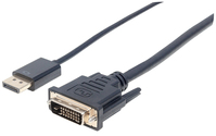 Manhattan DisplayPort 1.2a auf DVI-Kabel, DisplayPort 1.2a-Stecker auf DVI-D 24+1-Stecker, 3 m, schwarz