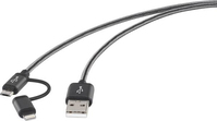 Renkforce RF-4241889 USB-kabel 1 m USB 2.0 USB A Micro-USB B Zwart