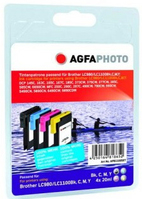 AgfaPhoto LC980/1100 nabój z tuszem 4 szt. Wysoka (XL) wydajność Czarny, Cyjan, Purpurowy, Żółty