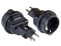 Alcasa PA-6002S Netzstecker-Adapter Typ J (CH) Typ F Schwarz