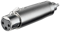 Goobay XLR-Adapter, Cinch-Stecker zu XLR-Buchse(3-Pin), Metallgehäuse, silber