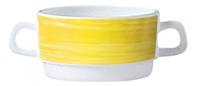 Suppenobertasse 32 cl stapelbar aus Opalglas Form BRUSH - Yellow / Gelb von