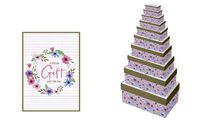 Clairefontaine Set de boîtes cadeau "Fleurs", 10 pièces (87002512)