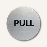 Durable Edelstahl-Piktogramm "PULL", Ø 65 mm
