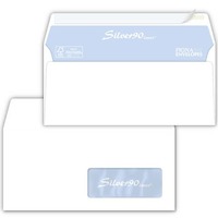 Buste con finestra Pigna Envelopes Silver90 Laser patella chiusa 110x230 mm bianco conf. 500 - 0220921
