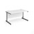 Contract 25 straight desk with graphite cantilever leg 1400mm x 800mm - white to