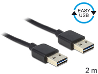 Kabel EASY-USB 2.0 Typ-A Stecker > EASY-USB 2.0 Typ-A Stecker 2 m schwarz, Delock® [85556]