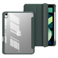 NEW YORK Mirror Pencil Case iPad 10.9 10th gen 2022. Dark Green front/Transparent back. Corner protection Tablet-Hüllen