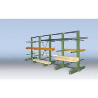 Complete cantilever racking unit, upright height 2700 mm