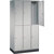 Armario guardarropa de acero de dos pisos INTRO, A x P 920 x 500 mm, 6 compartimentos, cuerpo aluminio blanco, puertas en aluminio blanco.