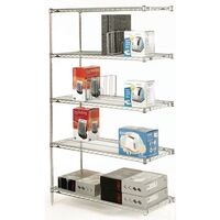 Slingsby chrome wire shelving system add-on bay - 5 shelf levels, height 1895mm