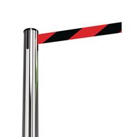 Tensabarrier® Advance retractable belt barrier system - standard 50mm web post - Chrome post