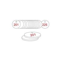 38mm Traffolyte valve marking tags - Red / White (201 to 225)