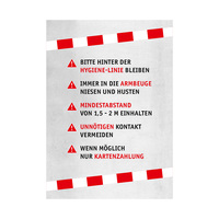 Règles d'hygiène / Panneau de signalisation "Règles d'hygiène", impression sur papier, DIN A3