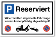 Reserviert, Parkplatzschild, 30 x 20 cm, aus Alu-Verbund, mit UV-Schutz