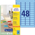 Farbige Etiketten, ablösbar, A4, 45,7 x 21,2 mm, 20 Bogen/960 Etiketten, blau