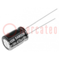 Capacitor: electrolytic; low ESR; THT; 470uF; 16VDC; Ø8x12mm; ±20%