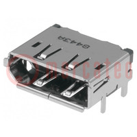 Connector: Display Port; socket; PIN: 20; angled 90°; SMT