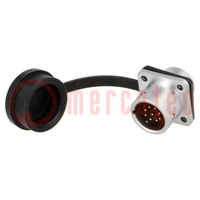 Socket; SF12; male; PIN: 9; IP67; 3A; soldering; 125V; 0.75mm2