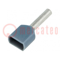 Tip: bootlace ferrule; insulated,double; copper; 0.75mm2; 8mm