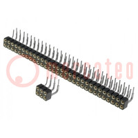 Socket; pin strips; female; PIN: 28; turned contacts; angled 90°