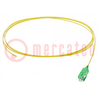 Pigtail en fibre optique; SC/APC; 2m; Fibre Optique: 900um; jaune