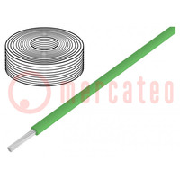 Vezeték; sodrat; Cu; 0,04mm2; PVC; zöld; 60V; 10m; 1x0,04mm2