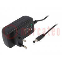 Power supply: switching; mains,plug; 24VDC; 0.5A; 12W; Plug: EU