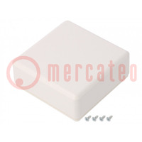 Enclosure: multipurpose; X: 71mm; Y: 71mm; Z: 21mm; ABS; white