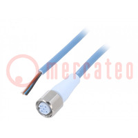 Connection lead; M12; PIN: 4; straight; 5m; plug; 250VAC; -40÷105°C
