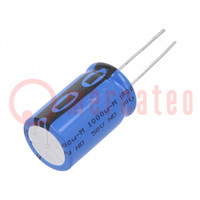 Condensator: elektrolytisch; THT; 1000uF; 50VDC; Ø16x25mm; ±20%