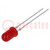 LED; 5mm; red; 1.6÷10mcd; 60°; Front: convex; 2÷3V; No.of term: 2