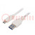 Câble; USB 3.0; USB A prise,USB C prise; doré; 0,5m; blanc; PVC