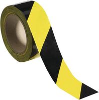 Warnband - Gelb/Schwarz, 5 cm x 33 m, PVC-Folie, Industrie, Für innen
