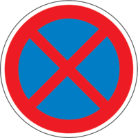 Sicherheitskennzeichung - Haltverbot, Rot/Blau, 10 cm, Aluminium, Seton, Symbol