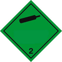 Klasse 2.2, Nicht entzündbare Gase, nicht giftige Gase, Größe (BxH): 25,0 x 25,0 cm, selbstklebende PVC-Folie