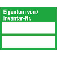 SafetyMarking Inventaret. Eigentum von / Inventar-Nr. 500 Stk, Schachbrettf. Version: 04 - grün